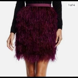 Pink Tartan Black 100% Ostrich Feather Skirt